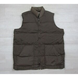 Vintage 70s Sears Western Prime Goose Down Puffer Vest Mens (XL) Brown Outdoor